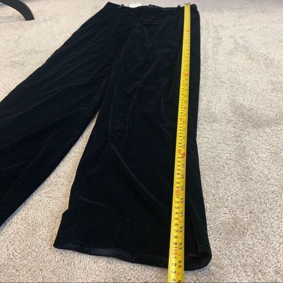 Zara black velvet high waisted straight leg pants size M NWT - Picture 9 of 12